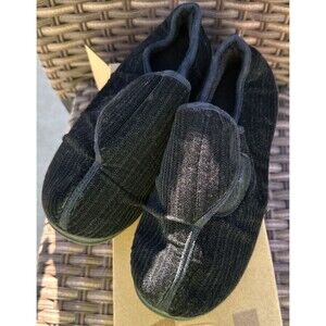 LongBay Men’s Black Adjustable Slippers Size 10 – Comfortable Indoor Shoes